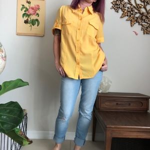 Vintage Yellow Button Down Blouse